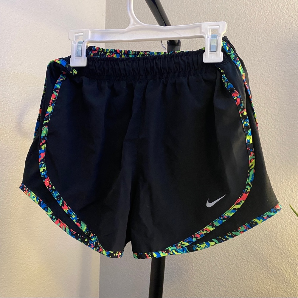 NIKE black and splattered multicolored shorts